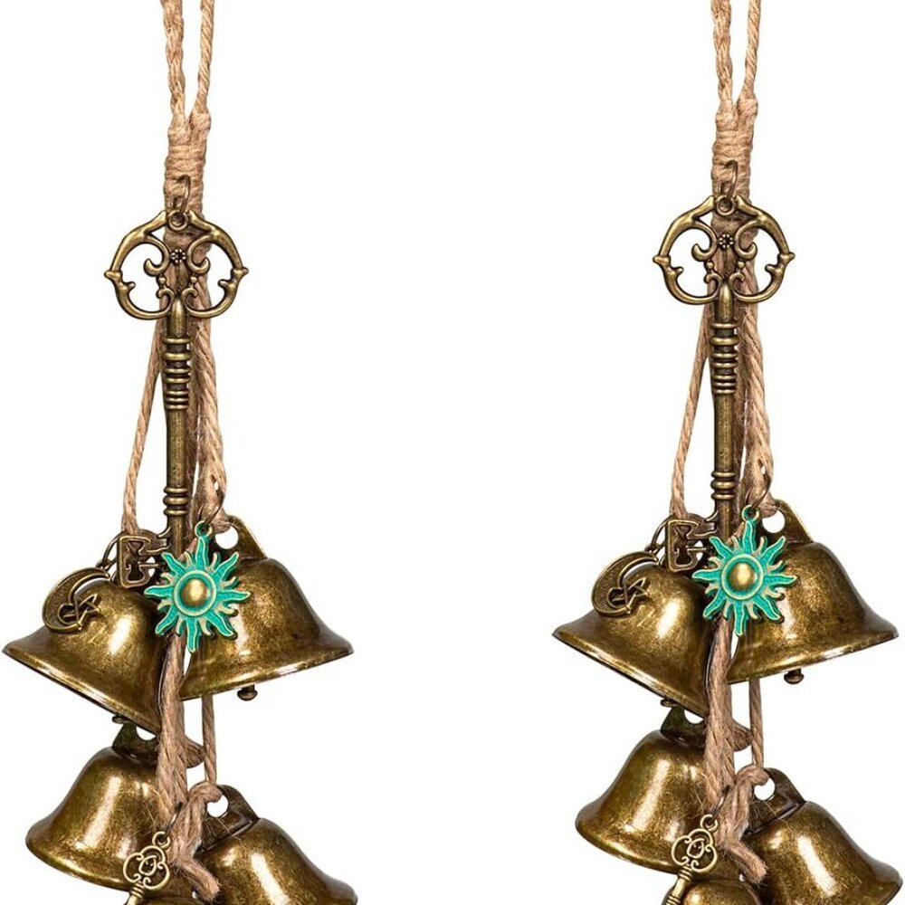 2 Pieces Witch Bells for Door Knob for Protection Witch Wind Chimes Door Hanger